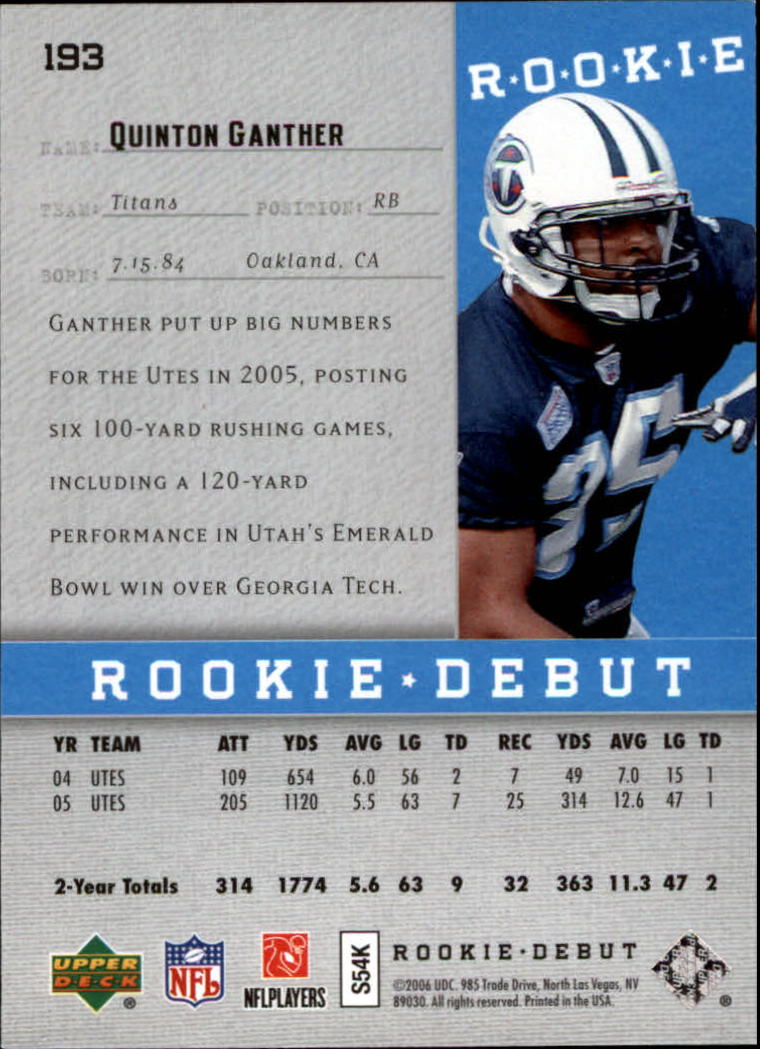 A1866- 2006 Upper Deck Rookie Debut FB +Inserts -You Pick- 15+ FREE US SHIP - Picture 301 of 359
