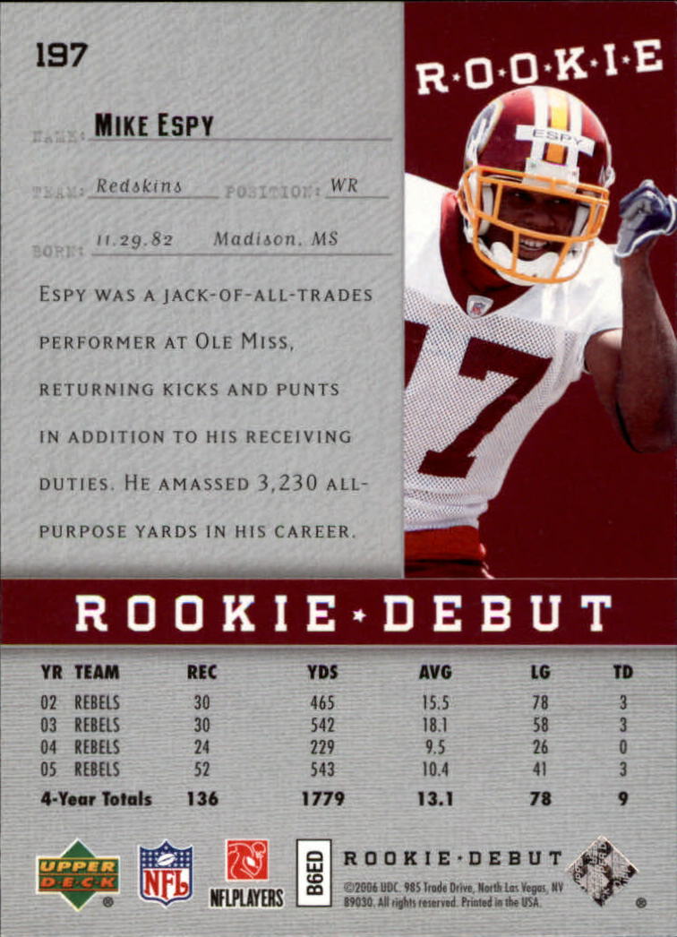 A1866- 2006 Upper Deck Rookie Debut FB +Inserts -You Pick- 15+ FREE US SHIP - Picture 305 of 359