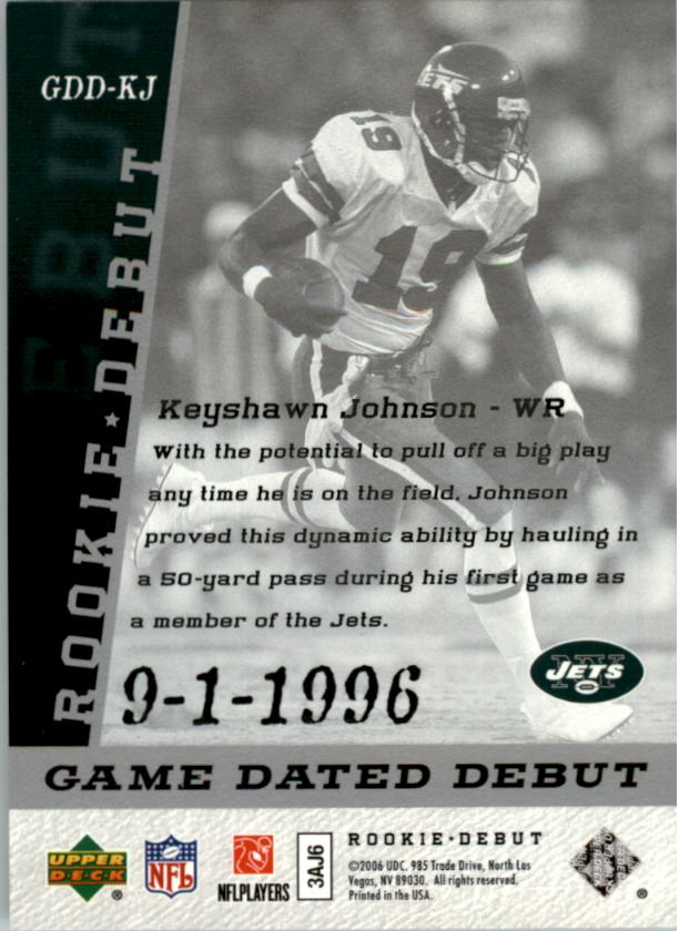 2006 Upper Deck Rookie Debut Game Dated #GDDCB Cedric Benson - NM