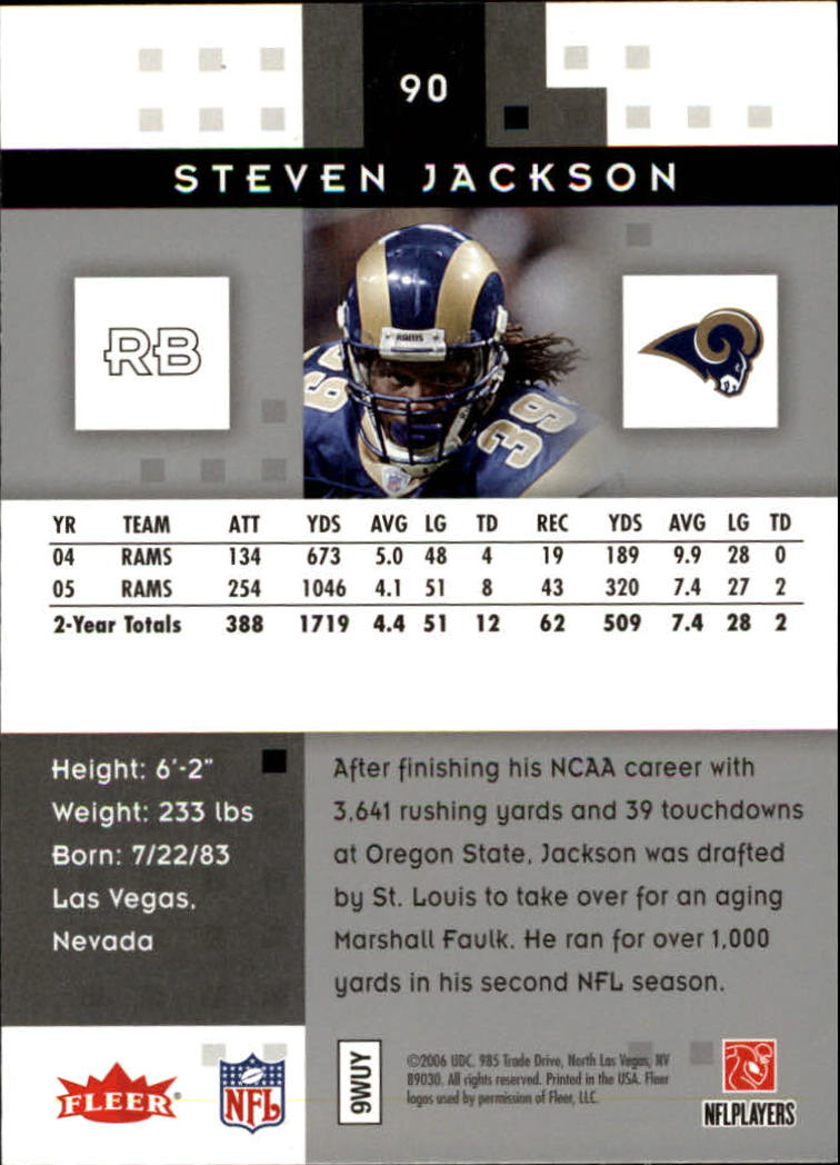 2006 Hot Prospects #90 Steven Jackson back image