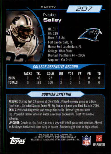 A1971- 2006 Bowman Football Cards 201-275 +Inserts -You Pick- 15+ FREE US SHIP - Picture 13 of 348