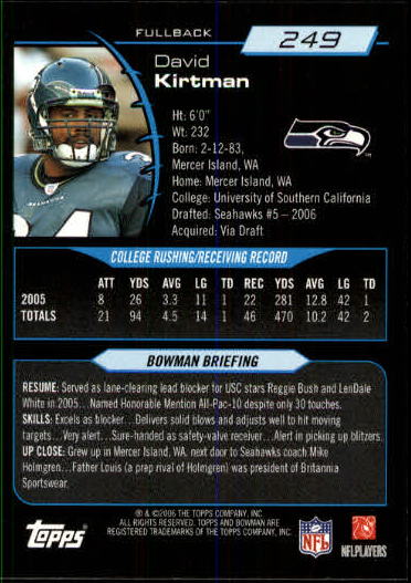 A1971- 2006 Bowman Football Cards 201-275 +Inserts -You Pick- 15+ FREE US SHIP - Picture 97 of 348