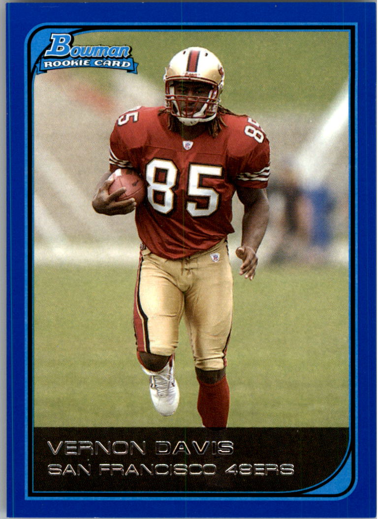 2006 Fleer #196 Vernon Davis rookie card, Maryland Terrapins