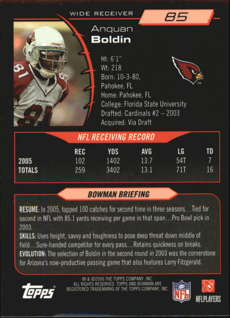 A1971- 2006 Bowman Football Cards 201-275 +Inserts -You Pick- 15+ FREE US SHIP - Picture 274 of 348