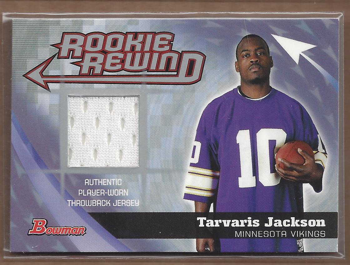 Details about 2006 Bowman Rookie Rewind Jerseys Football Card #BRRTJ Tarvaris Jackson