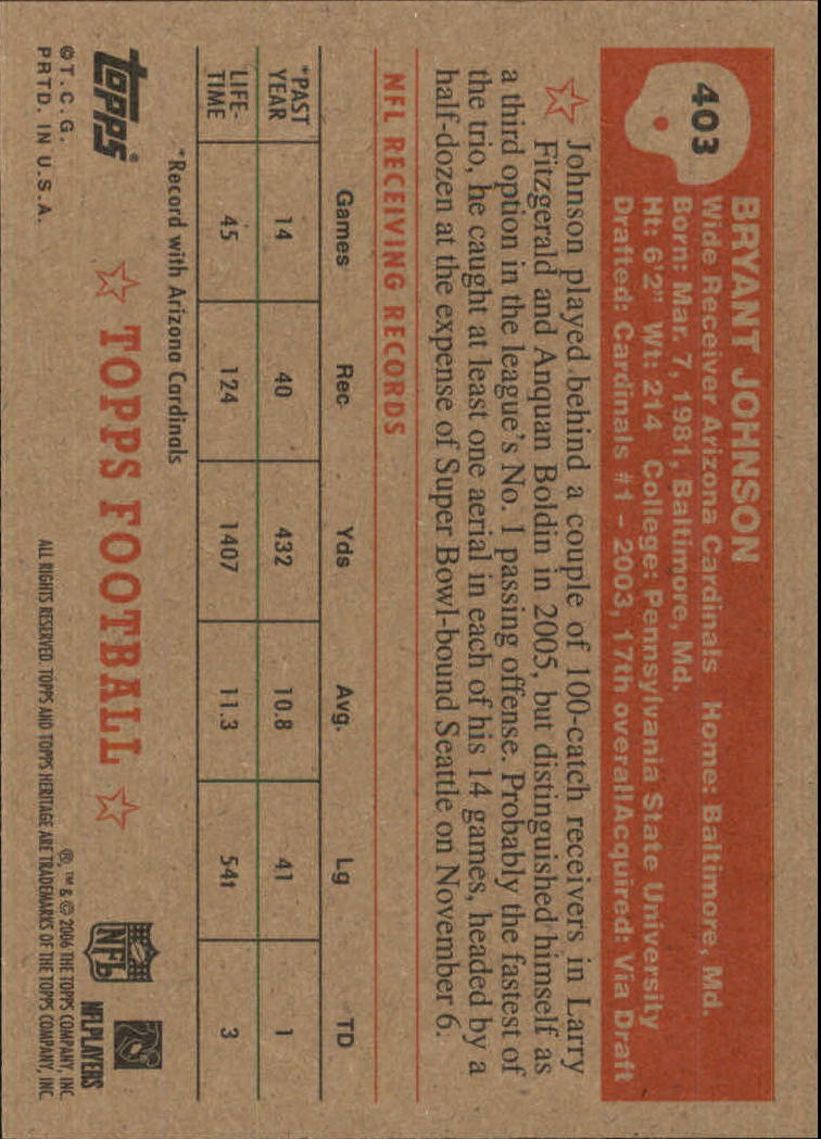 A0751- 2006 Topps Heritage Fb Verschieden Einsatz Karten -du Pick- 15 + Gratis - Bild 229 von 300