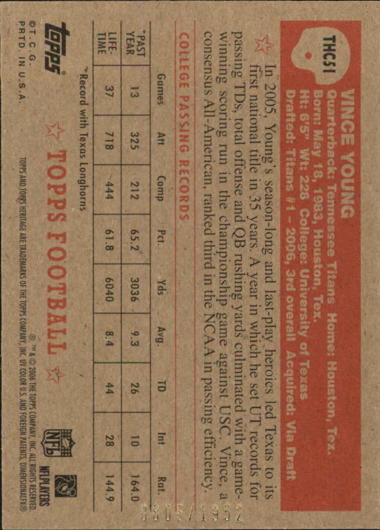 A0751- 2006 Topps Heritage Fb Verschieden Einsatz Karten -du Pick- 15 + Gratis - Bild 246 von 300