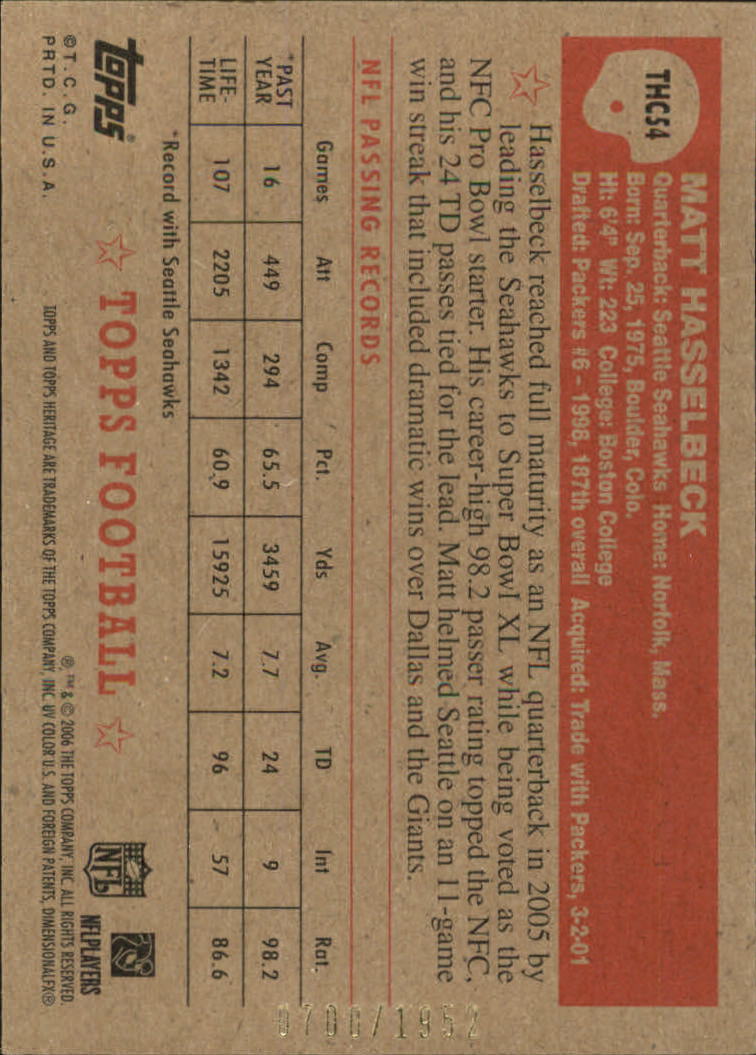 A0751- 2006 Topps Heritage Fb Verschieden Einsatz Karten -du Pick- 15 + Gratis - Bild 248 von 300