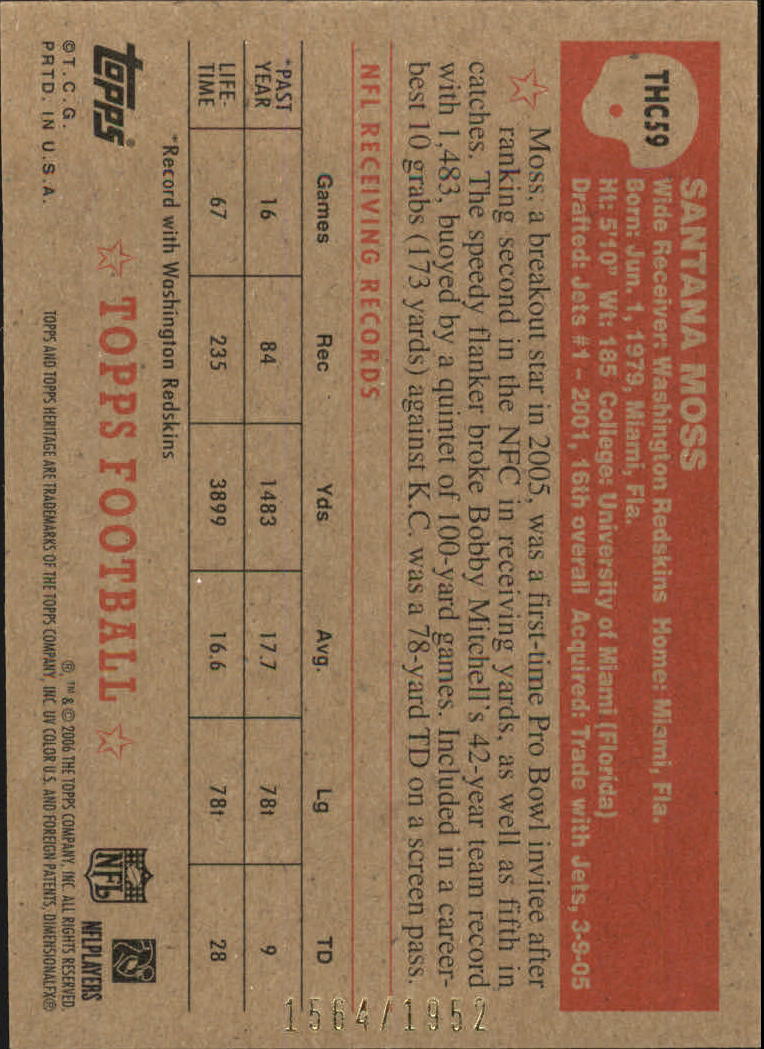 A0751- 2006 Topps Heritage Fb Verschieden Einsatz Karten -du Pick- 15 + Gratis - Bild 254 von 300