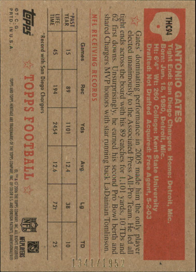 A0751- 2006 Topps Heritage Fb Verschieden Einsatz Karten -du Pick- 15 + Gratis - Bild 258 von 300