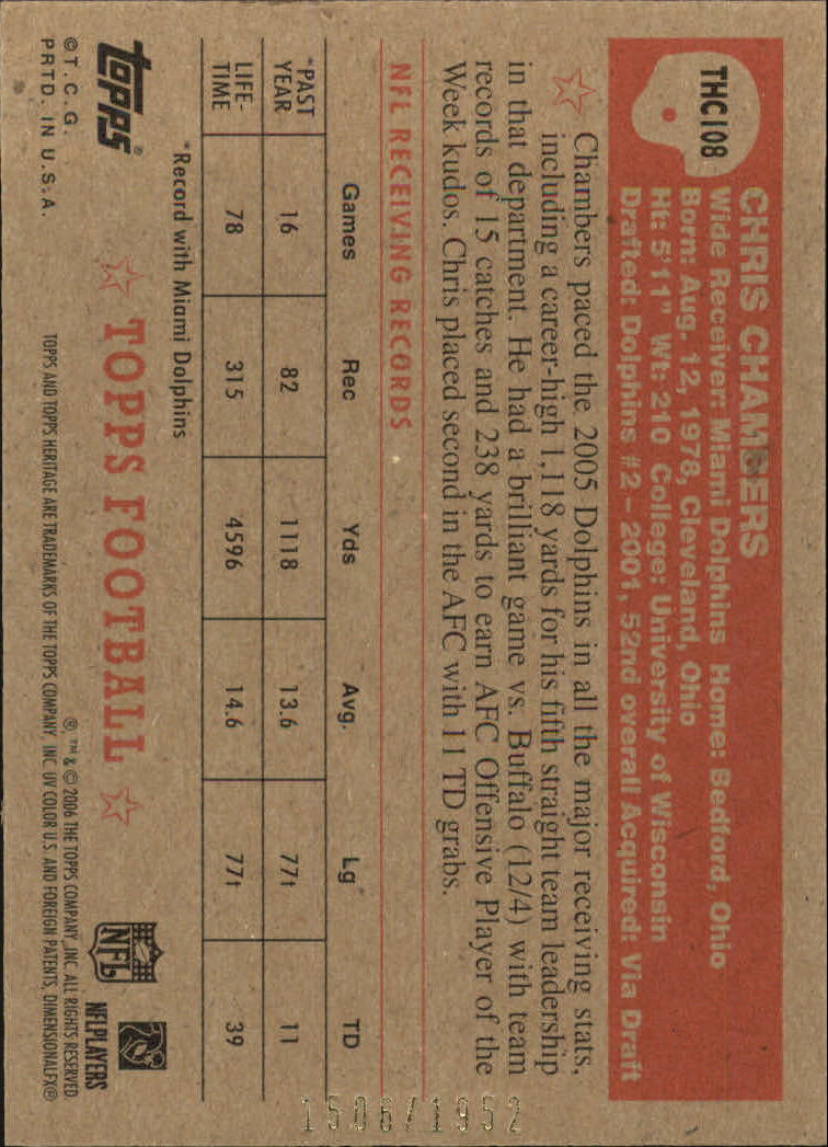 A0751- 2006 Topps Heritage Fb Verschieden Einsatz Karten -du Pick- 15 + Gratis - Bild 207 von 300