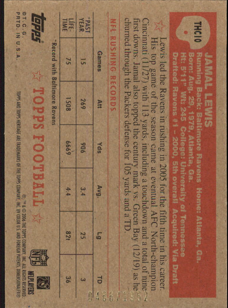 A0751- 2006 Topps Heritage Fb Verschieden Einsatz Karten -du Pick- 15 + Gratis - Bild 262 von 300