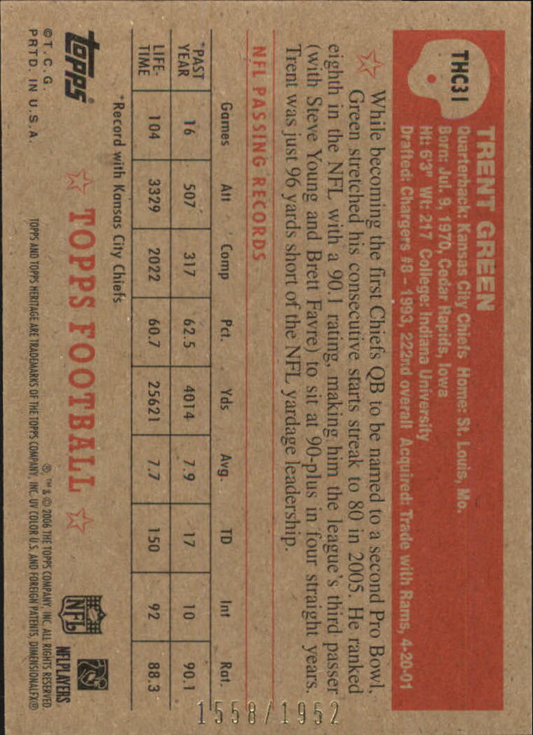 A0751- 2006 Topps Heritage Fb Verschieden Einsatz Karten -du Pick- 15 + Gratis - Bild 215 von 300