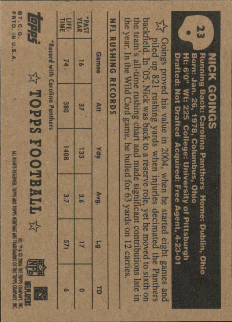 A0751- 2006 Topps Heritage Fb Verschieden Einsatz Karten -du Pick- 15 + Gratis - Bild 49 von 300