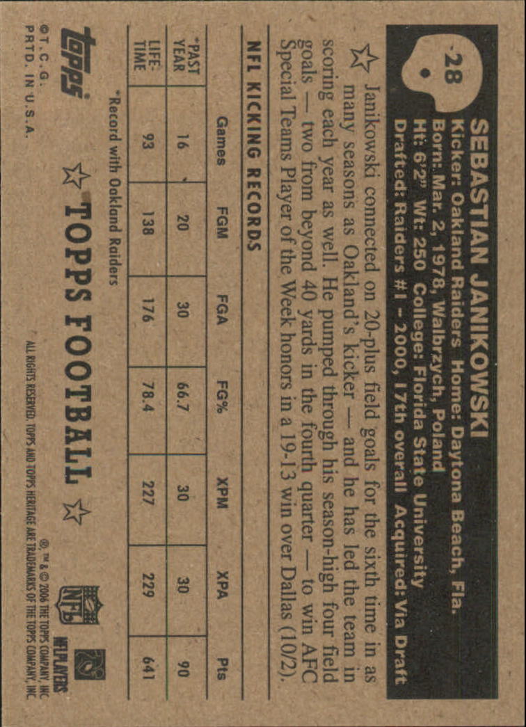 A0751- 2006 Topps Heritage Fb Verschieden Einsatz Karten -du Pick- 15 + Gratis - Bild 59 von 300