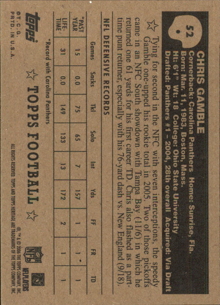 A0751- 2006 Topps Heritage Fb Verschieden Einsatz Karten -du Pick- 15 + Gratis - Bild 91 von 300