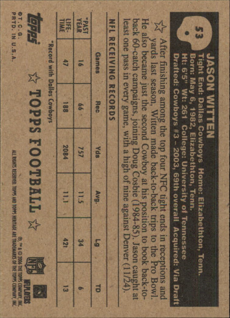 A0751- 2006 Topps Heritage Fb Verschieden Einsatz Karten -du Pick- 15 + Gratis - Bild 139 von 300