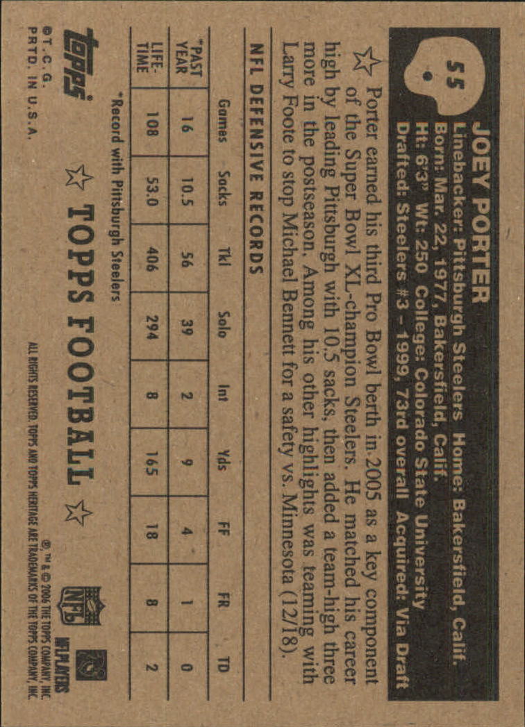 A0751- 2006 Topps Heritage Fb Verschieden Einsatz Karten -du Pick- 15 + Gratis - Bild 93 von 300