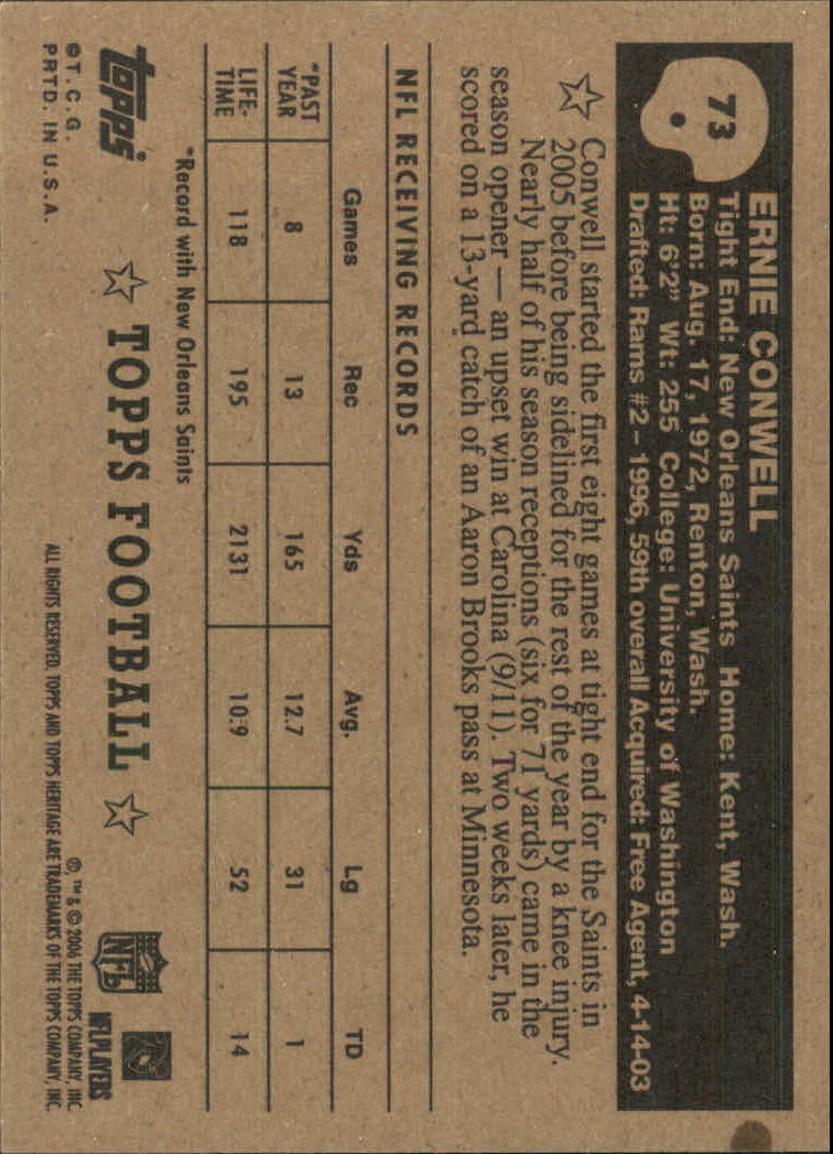 A0751- 2006 Topps Heritage Fb Verschieden Einsatz Karten -du Pick- 15 + Gratis - Bild 109 von 300