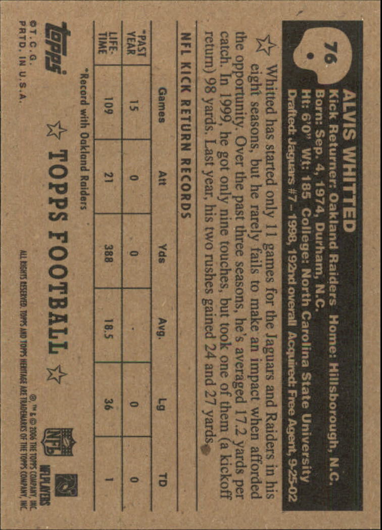 A0751- 2006 Topps Heritage Fb Verschieden Einsatz Karten -du Pick- 15 + Gratis - Bild 11 von 300