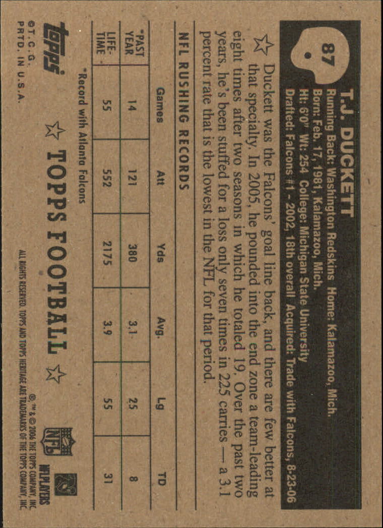 A0751- 2006 Topps Heritage Fb Verschieden Einsatz Karten -du Pick- 15 + Gratis - Bild 125 von 300