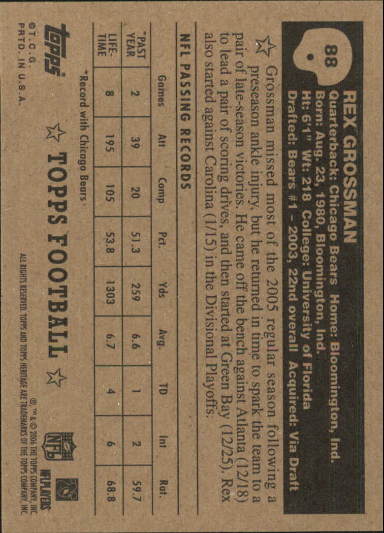 A0751- 2006 Topps Heritage Fb Verschieden Einsatz Karten -du Pick- 15 + Gratis - Bild 127 von 300