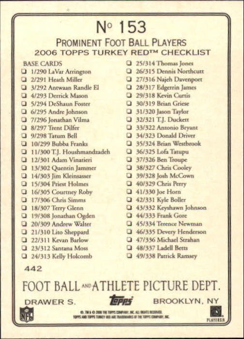 A1973- 2006 Topps Türkei Rot Fb #S 1-247 + Rookies -du Pick- 15 + Gratis US - Bild 291 von 435