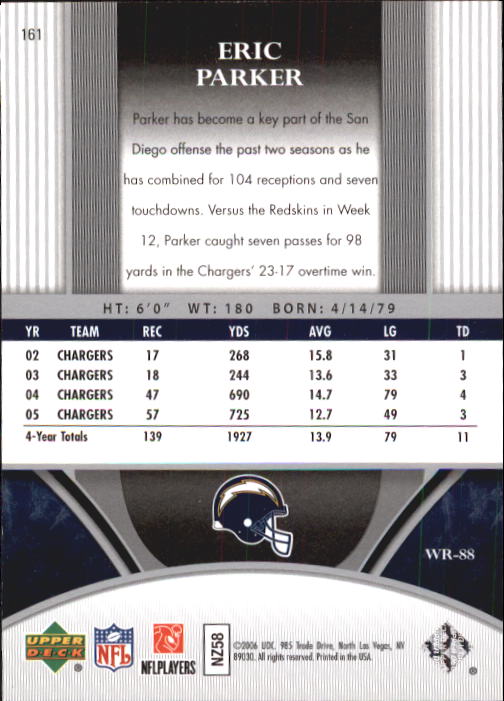 2006 Ultimate Collection #161 Eric Parker back image