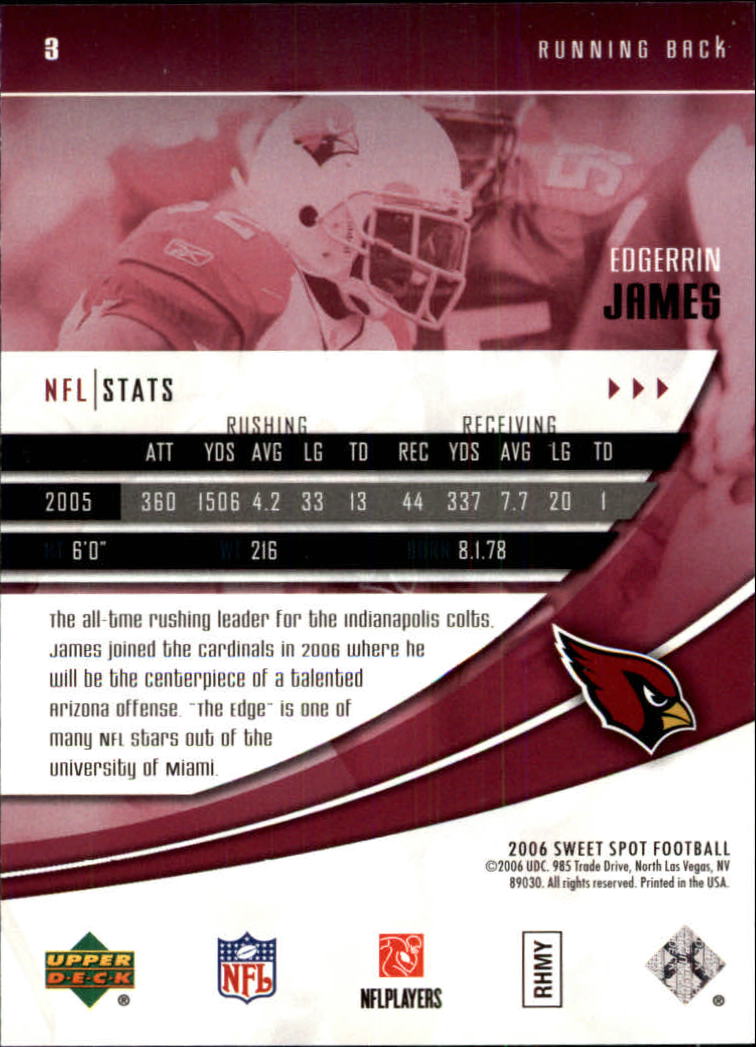 2006 Sweet Spot (Upper Deck) Football "Main Set" Cards - Picture 5 of 97
