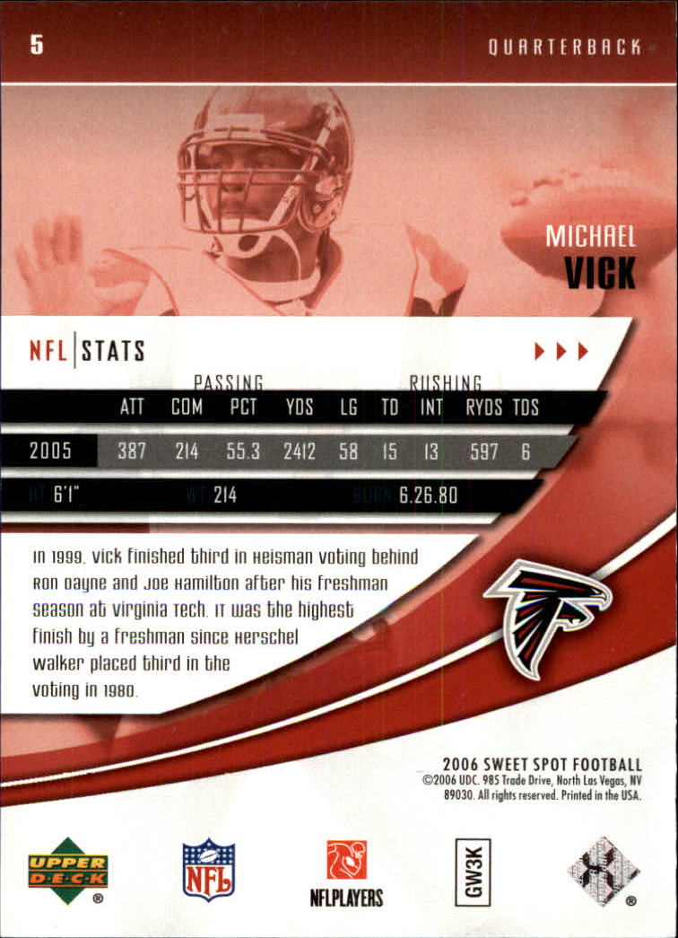2006 Sweet Spot (Upper Deck) Football "Main Set" Cards - Picture 7 of 97