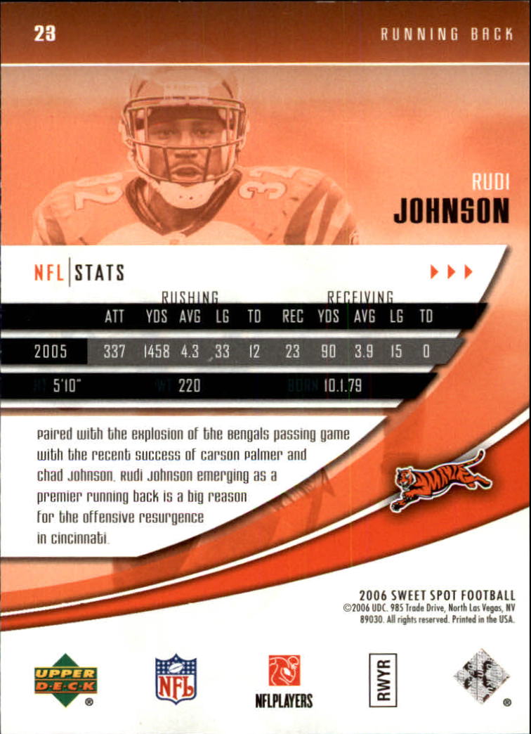 2006 Sweet Spot (Upper Deck) Football "Main Set" Cards - Picture 25 of 97