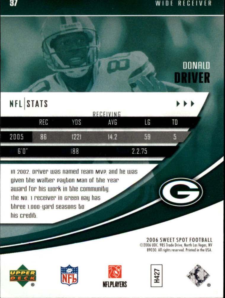 2006 Sweet Spot (Upper Deck) Football "Main Set" Cards - Picture 37 of 97
