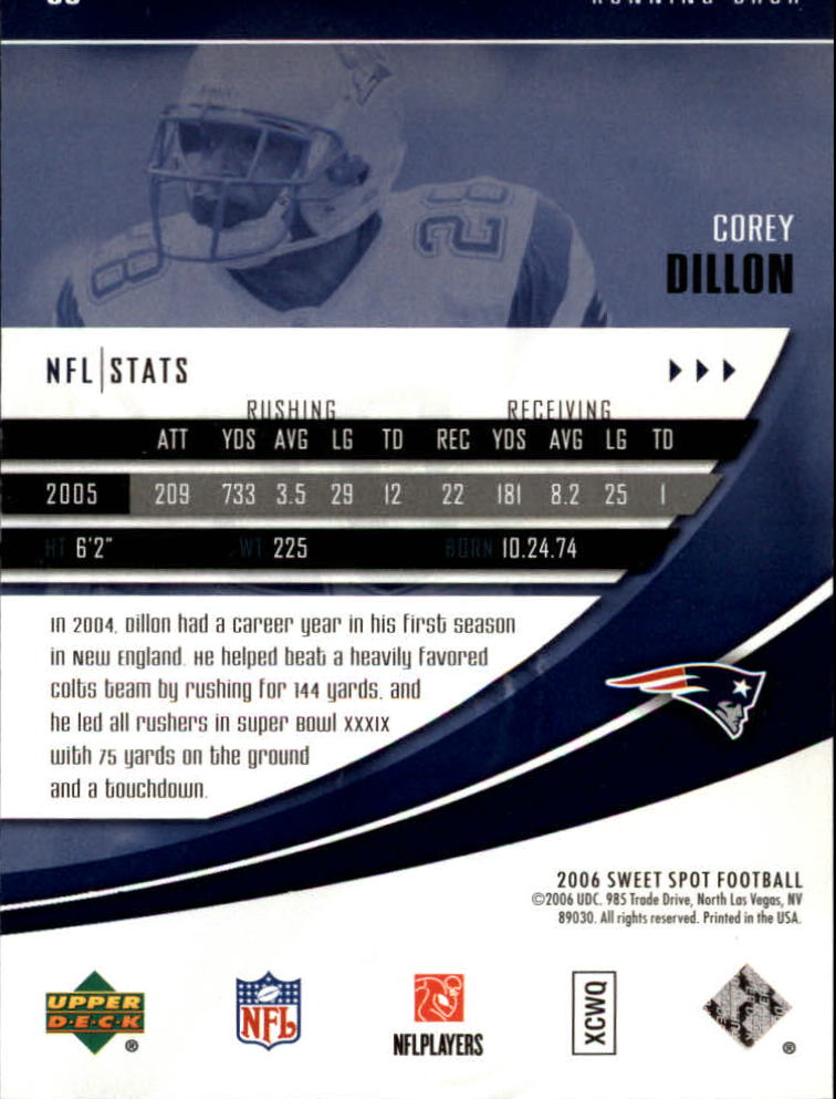 2006 Sweet Spot (Upper Deck) Football "Main Set" Cards - Picture 57 of 97