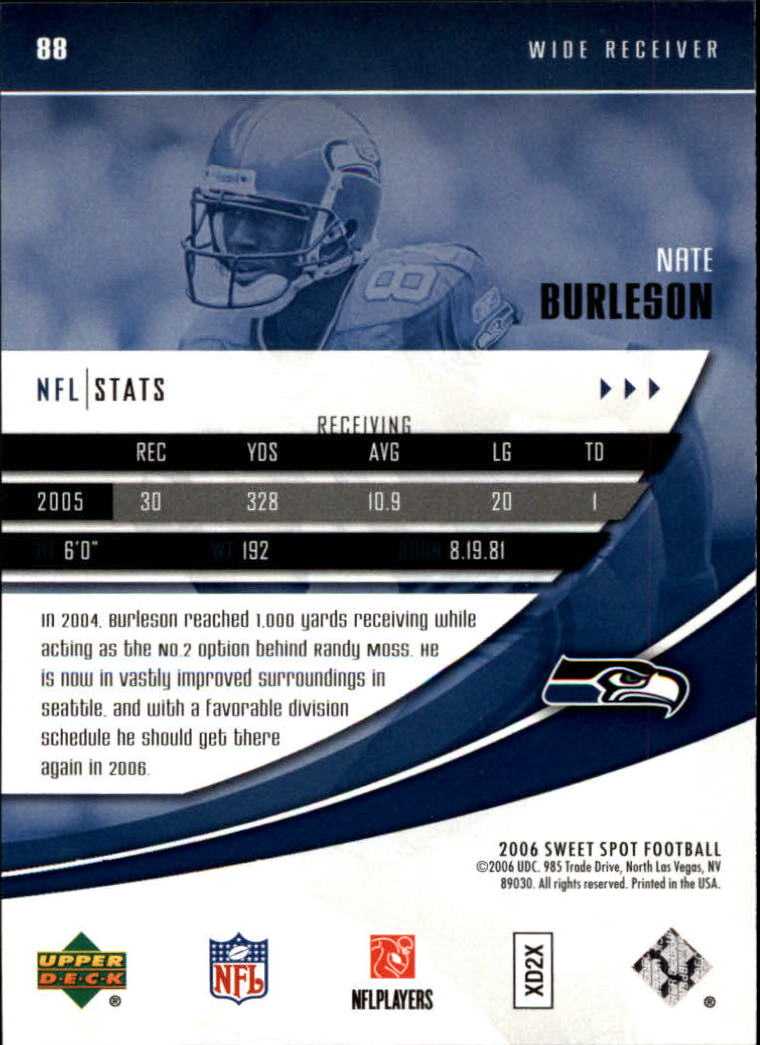 2006 Sweet Spot (Upper Deck) Football "Main Set" Cards - Picture 83 of 97