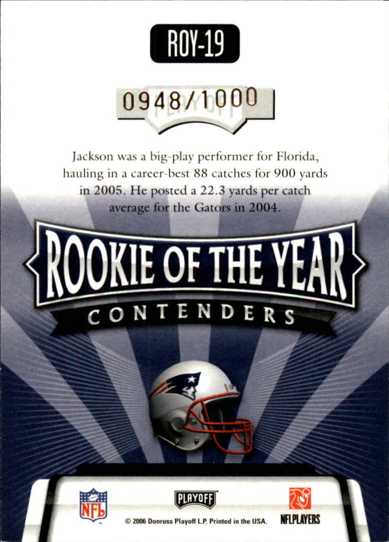 2006 Playoff Contenders ROY Contenders #19 Chad Jackson back image