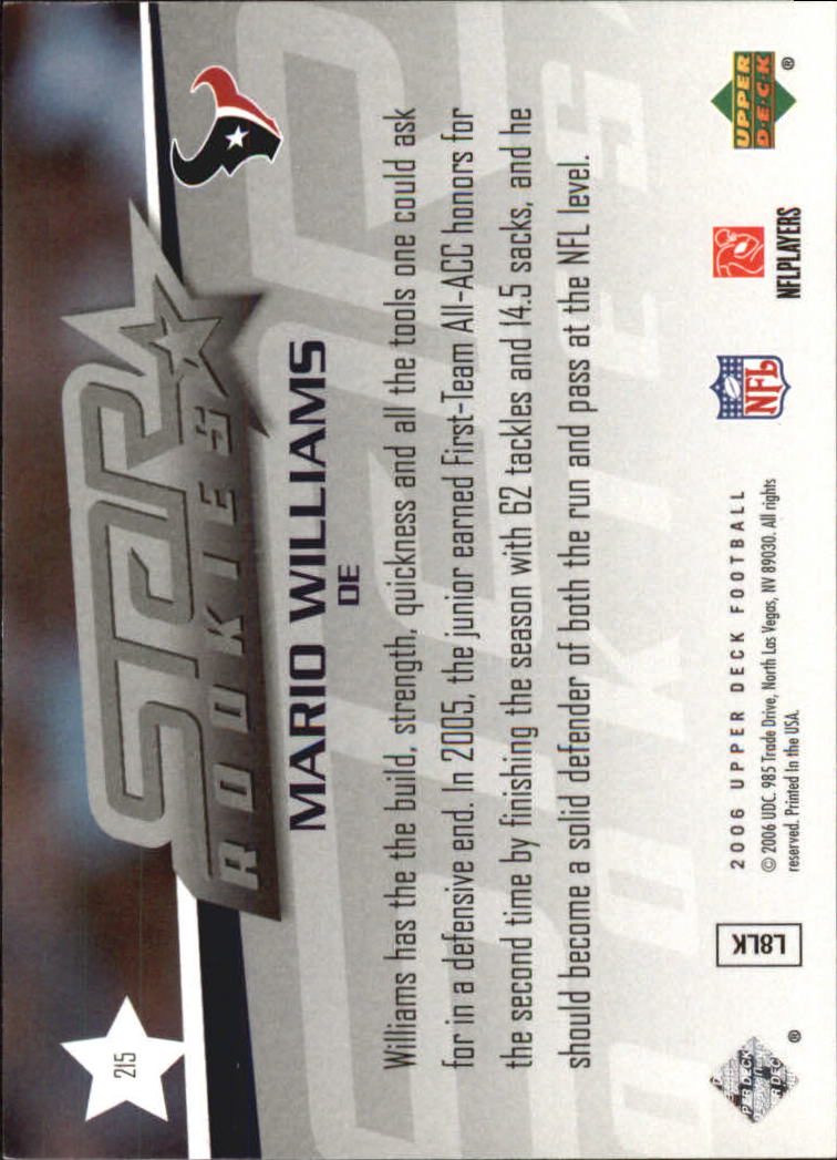 A2099- 2006 Upper Deck FB Card #s 201-275 +Inserts -You Pick- 15+ FREE US SHIP - Picture 191 of 396