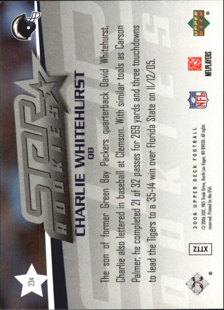 A2099- 2006 Upper Deck FB Card #s 201-275 +Inserts -You Pick- 15+ FREE US SHIP - Picture 213 of 396