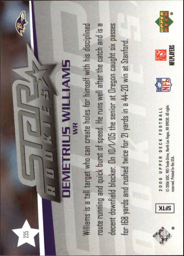 A2099- 2006 Upper Deck FB Card #s 201-275 +Inserts -You Pick- 15+ FREE US SHIP - Picture 215 of 396