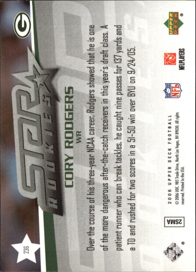 A2099- 2006 Upper Deck FB Card #s 201-275 +Inserts -You Pick- 15+ FREE US SHIP - Picture 217 of 396