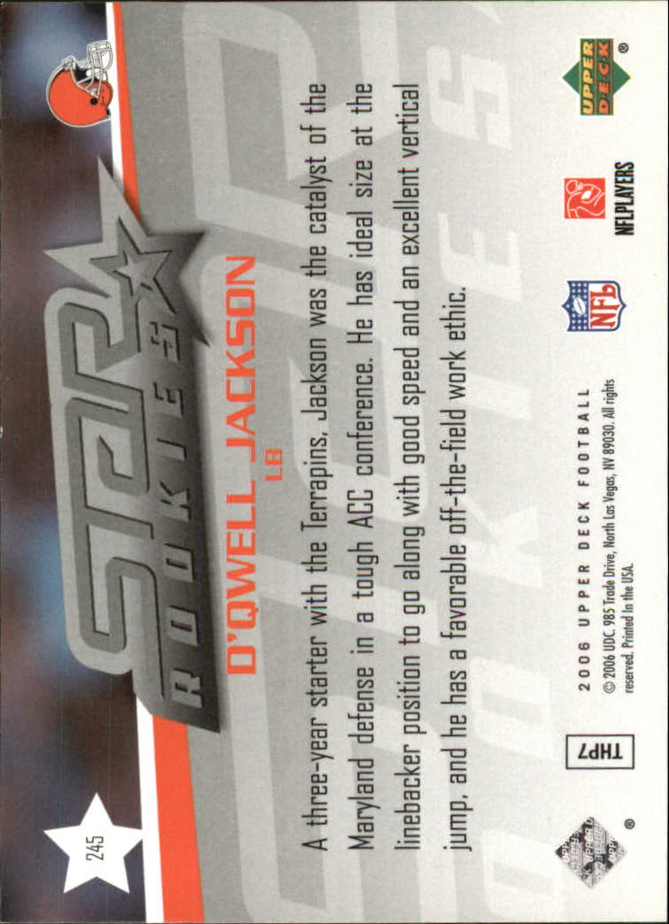 A2099- 2006 Upper Deck FB Card #s 201-275 +Inserts -You Pick- 15+ FREE US SHIP - Picture 231 of 396
