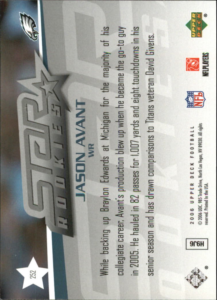 A2099- 2006 Upper Deck FB Card #s 201-275 +Inserts -You Pick- 15+ FREE US SHIP - Picture 241 of 396