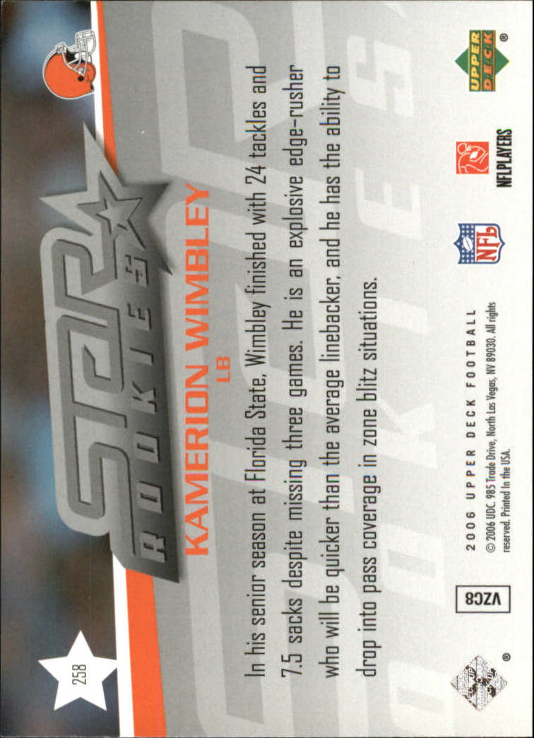 A2099- 2006 Upper Deck FB Card #s 201-275 +Inserts -You Pick- 15+ FREE US SHIP - Picture 253 of 396