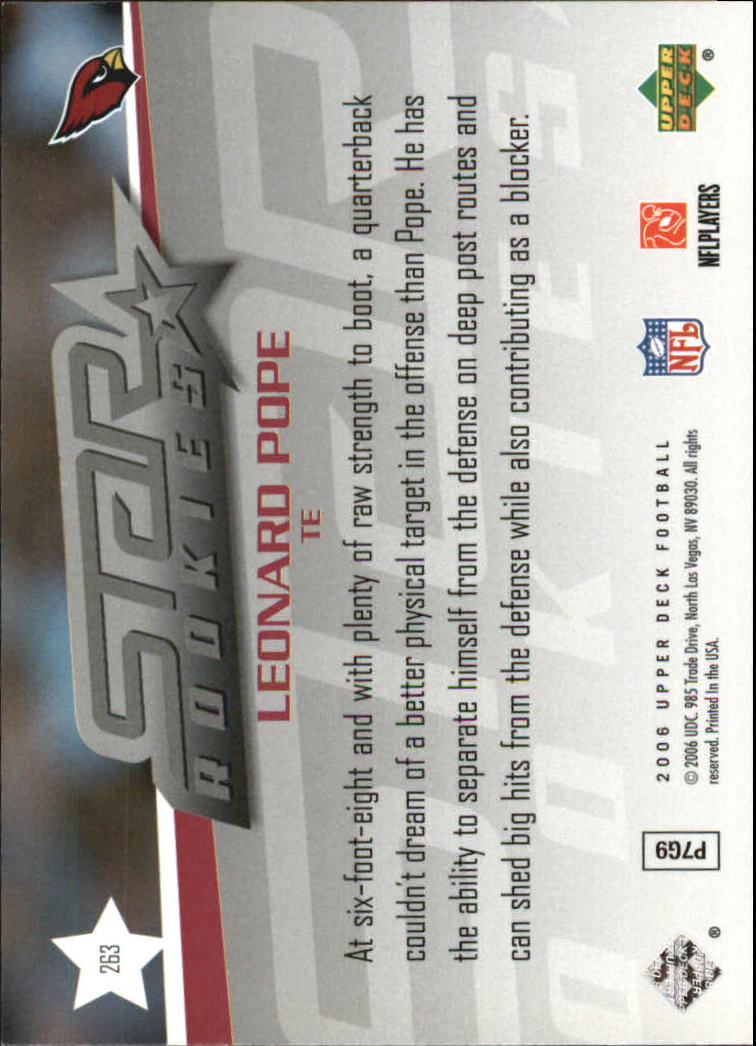 A2099- 2006 Upper Deck FB Card #s 201-275 +Inserts -You Pick- 15+ FREE US SHIP - Picture 261 of 396