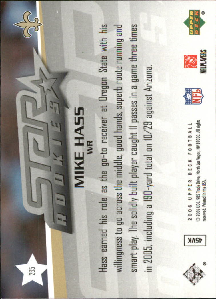 A2099- 2006 Upper Deck FB Card #s 201-275 +Inserts -You Pick- 15+ FREE US SHIP - Picture 265 of 396