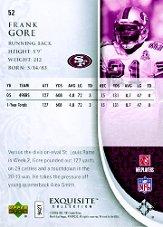 2006 Exquisite Collection #52 Frank Gore back image