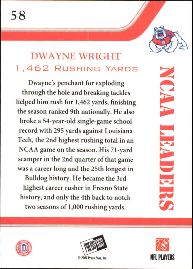 2007 Press Pass Reflectors #58 Dwayne Wright LDR back image