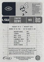 2007 SAGE HIT #40 Dwayne Bowe back image