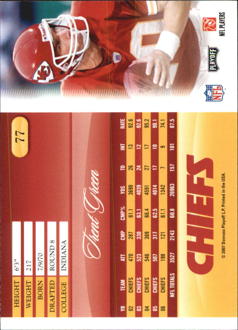 2007 Playoff Prestige Xtra Points Gold #77 Trent Green back image