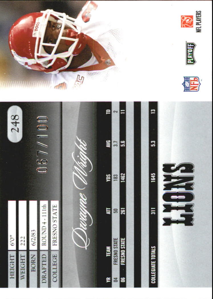 2007 Playoff Prestige Xtra Points Red #248 Dwayne Wright back image