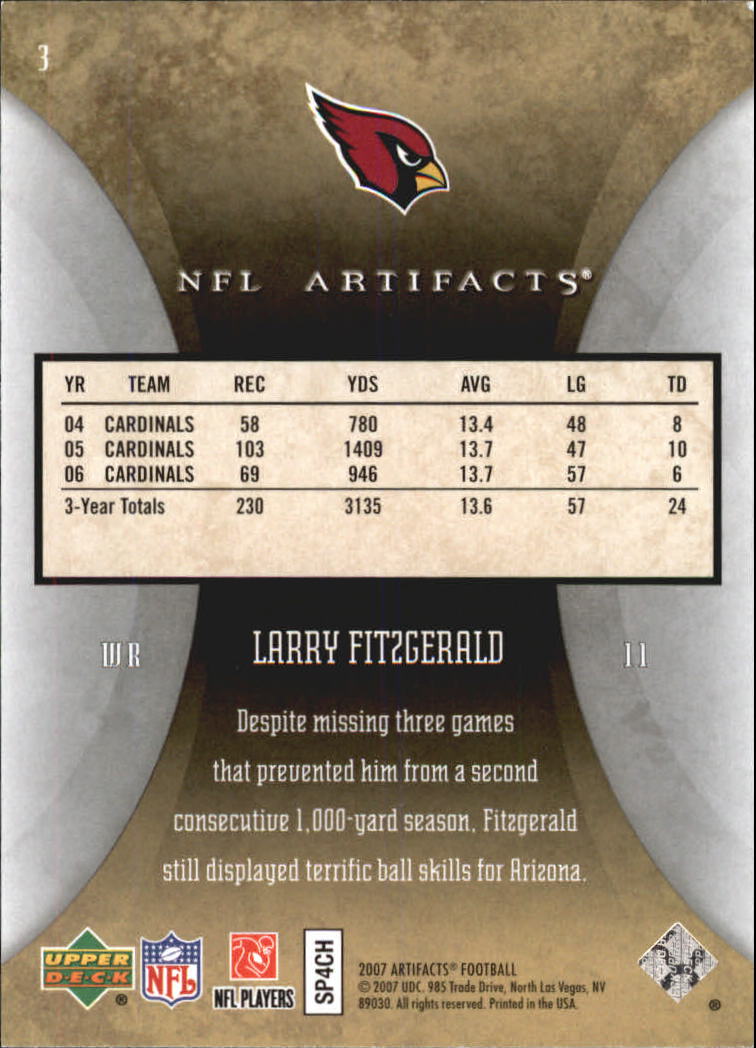 2007 Artifacts (Upper Deck) Football "Main Set" Cards #1 to #200 - Bild 7 von 319